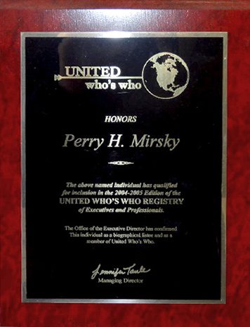 United Whos Whos Honor Plaque
